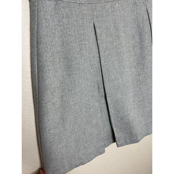 Julie Brown Gray Silver Holiday Pleated Wool Blend Skirt 4 - Picture 2 of 10